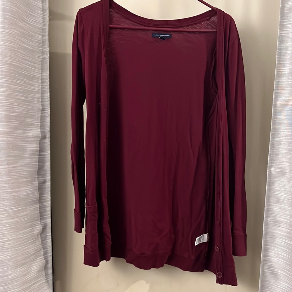 Maroon button open cardigan from American Eagle. Size small